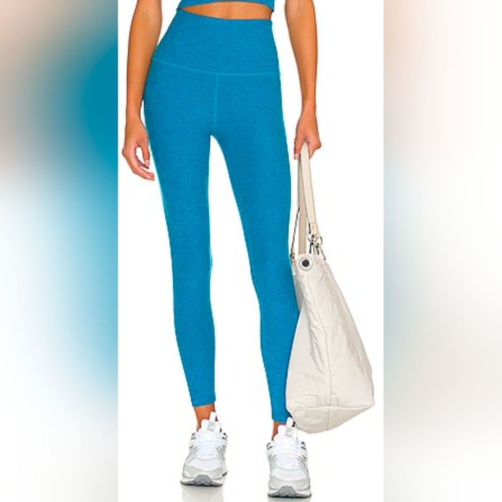 Beyond Yoga Spacedye Caught in Midi High Waist Legging in Cerulean Blue Sz XL